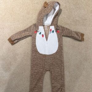 Carter’s Reindeer Hooded Bodysuit – 18M (Zip-Up)